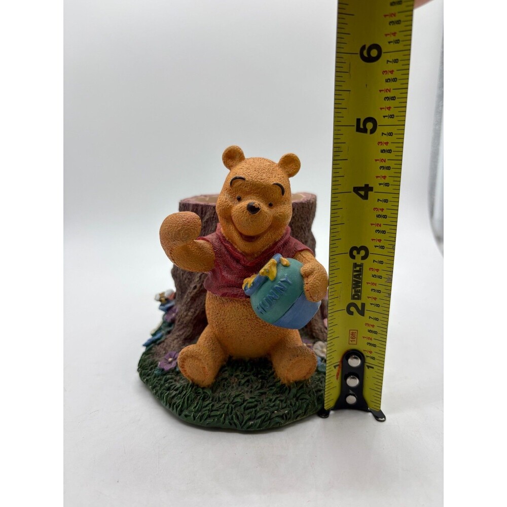Disney Winnie the Pooh Pencil Cup Holder Planter Honey Pot Tree Stump Resin - Picture 7 of 8